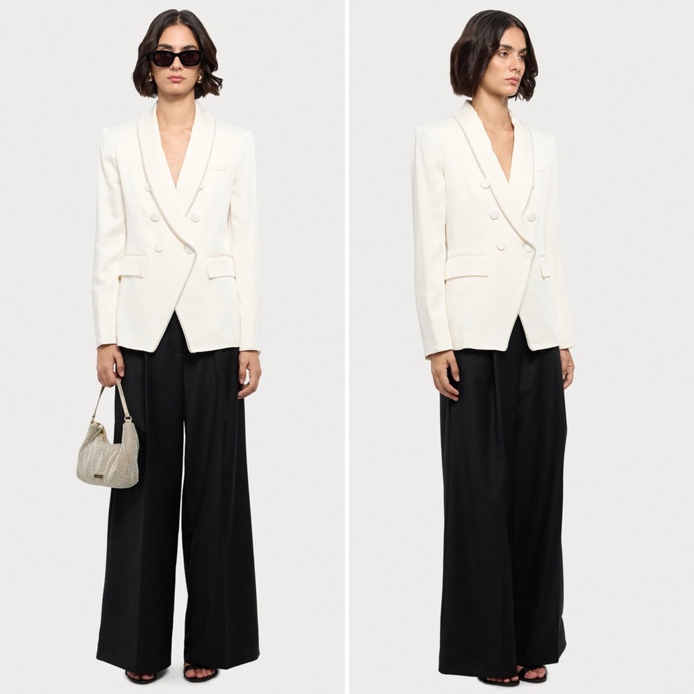 NWOT VERONICA BEARD Jagger Dickey Crystal-embellished Satin-crepe Blazer Size 12